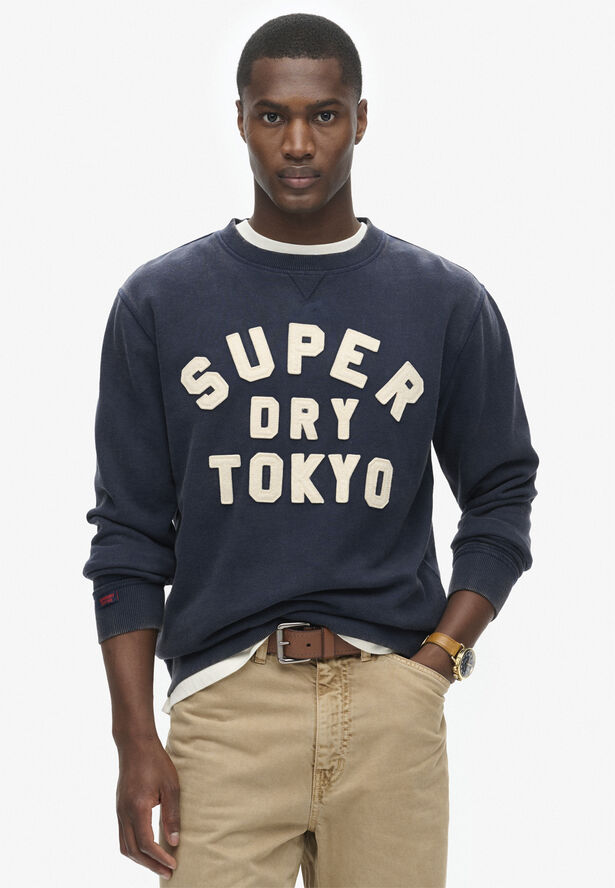 Superdry VINTAGE ATHLETIC CREW Rich navy