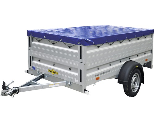Humbaur enkelassige aanhangwagen Alumaster Cover Plus 2510 x 1310 x 700 mm geremd incl. zijwandverlenging en vlak afdekzeil, toegestaan totaalgewicht 1300 kg