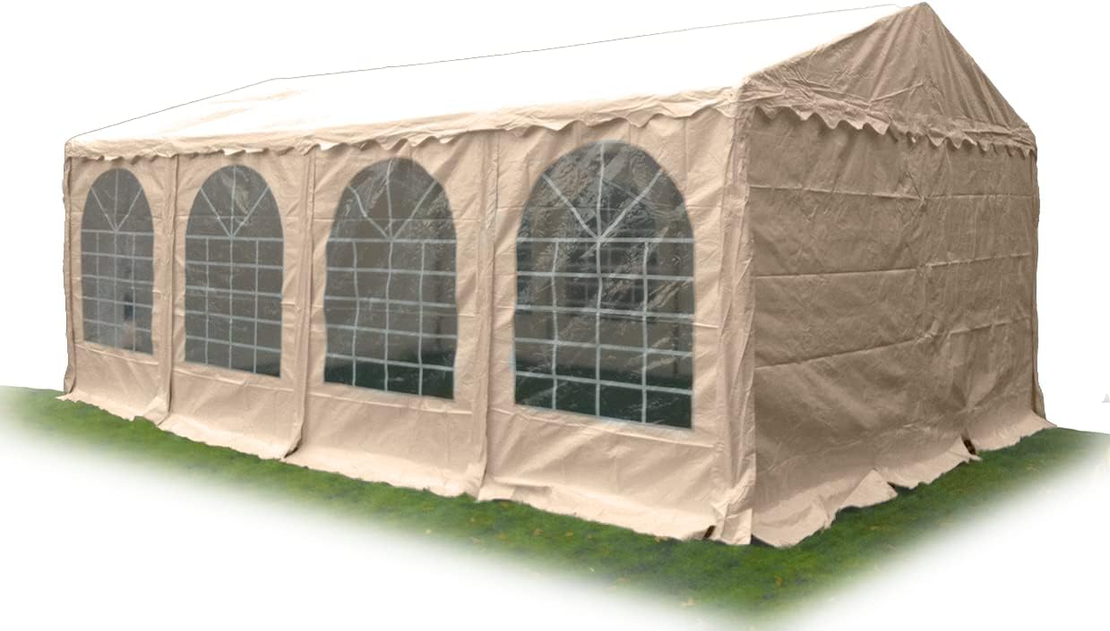 AMBISPHERE Partyzelt Classic Plus 5x8 m - wasserdicht -Pavillon PVC Plane 850 N - Festzelt - Bierzelt Wasserdicht, UV-Resistent & Feuerhemmend in mit 5 Jahren Garantie