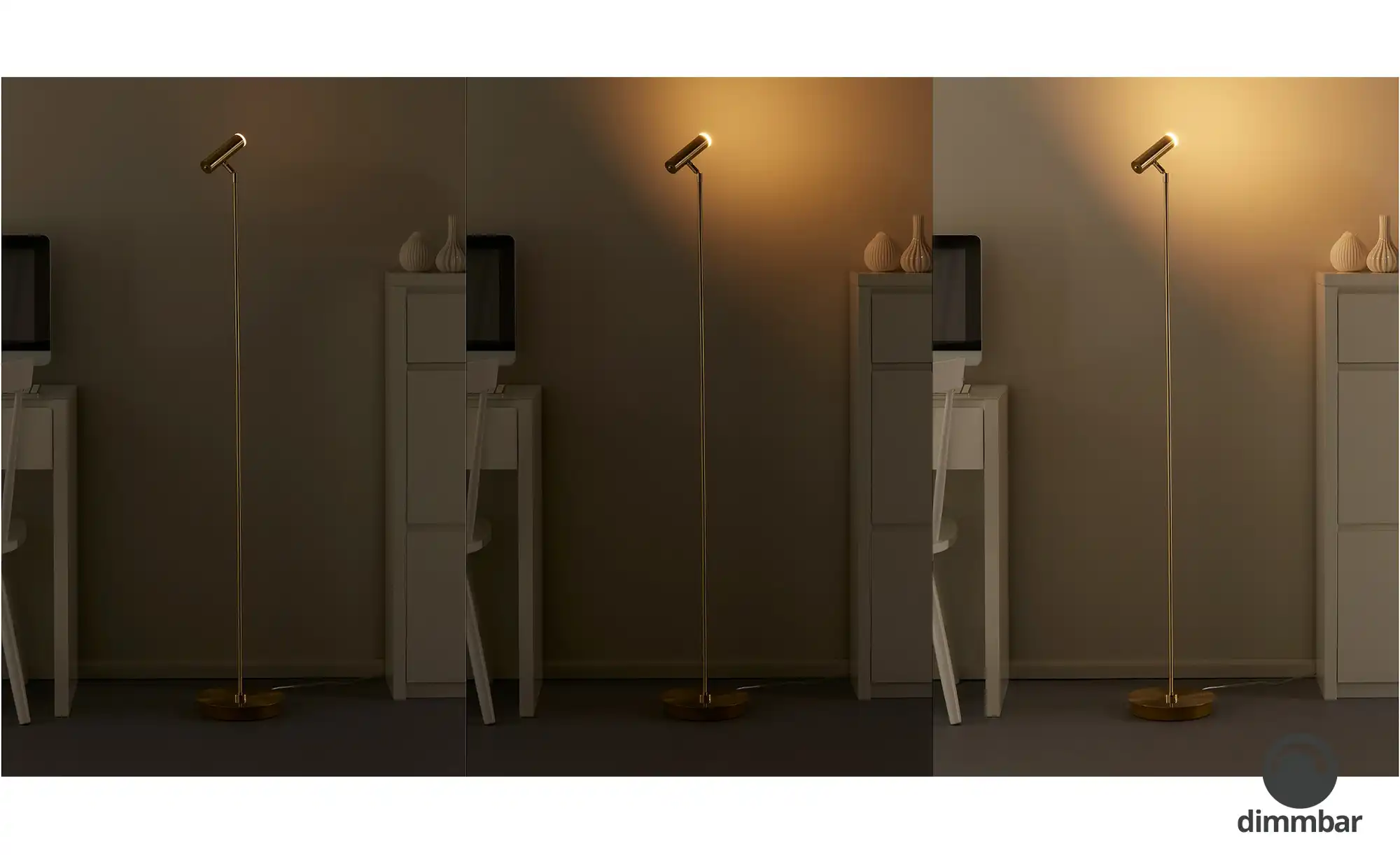 HELL-höllisch gutes Licht LED-Stehleuchte, 1-flammig, messing