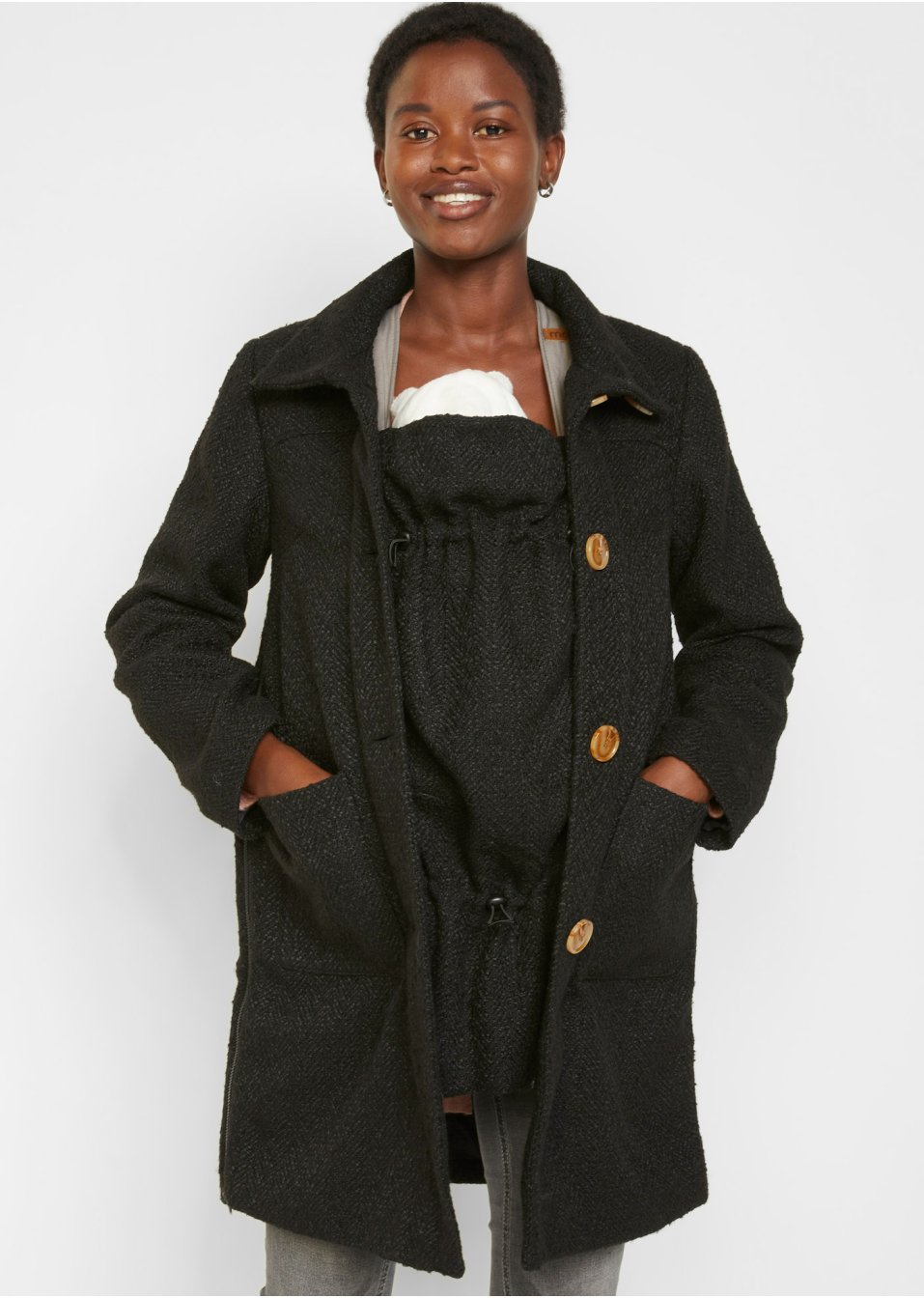 Manteau en bouclé de grossesse et de portage