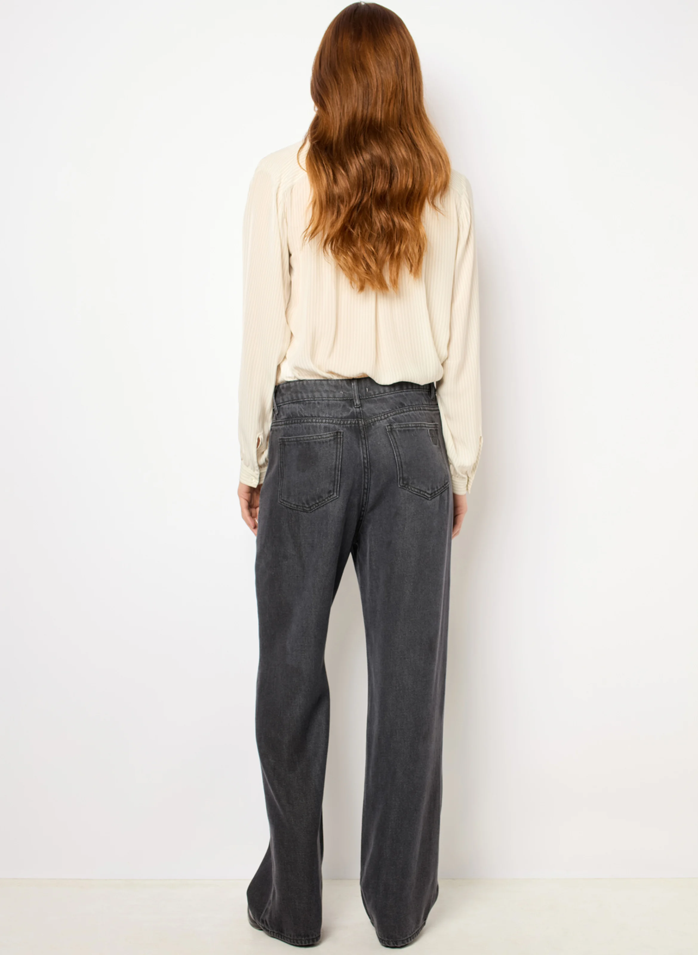 NIOTA - Jean flare en denim délavé | Gris
