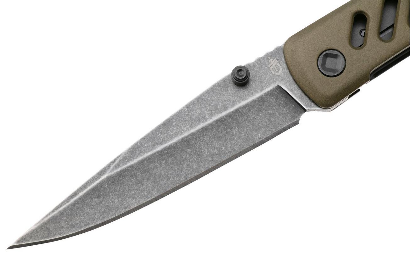 Gerber Affirm 1074312, Blackwashed 7Cr17Mov, Green Aluminum zakmes