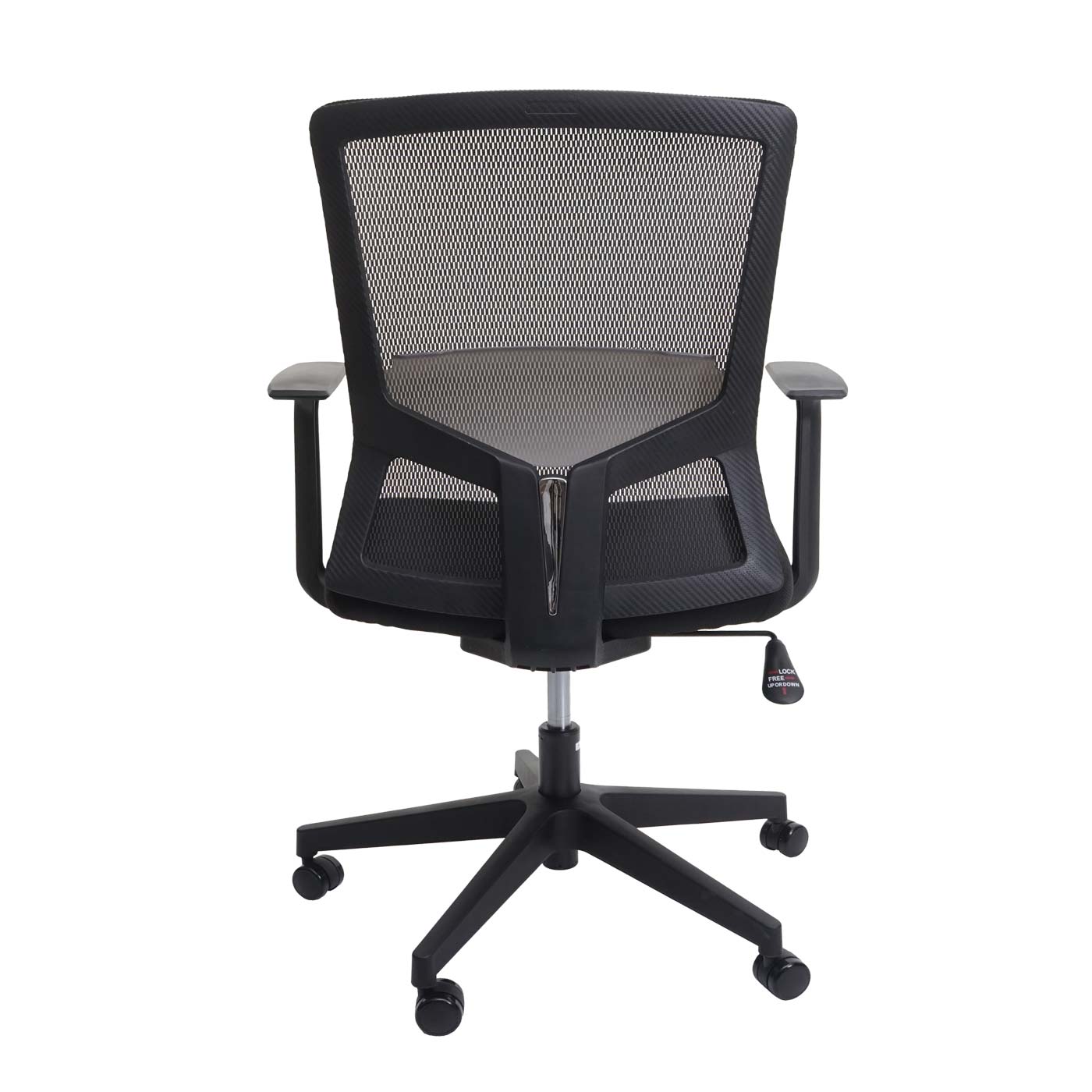 Bürostuhl MCW-J90, Schreibtischstuhl, ergonomische S-förmige Rückenlehne, verstellbare Taillenstütze ~ schwarz