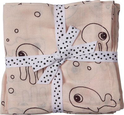 Done By Deer Swaddler Sea Friends 120x120 2-pack, Powder