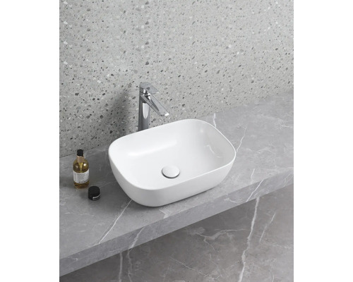 Jungborn opzetwastafel FOUR 46,5 x 33 cm hoogglans wit incl. keramische afvoerplug