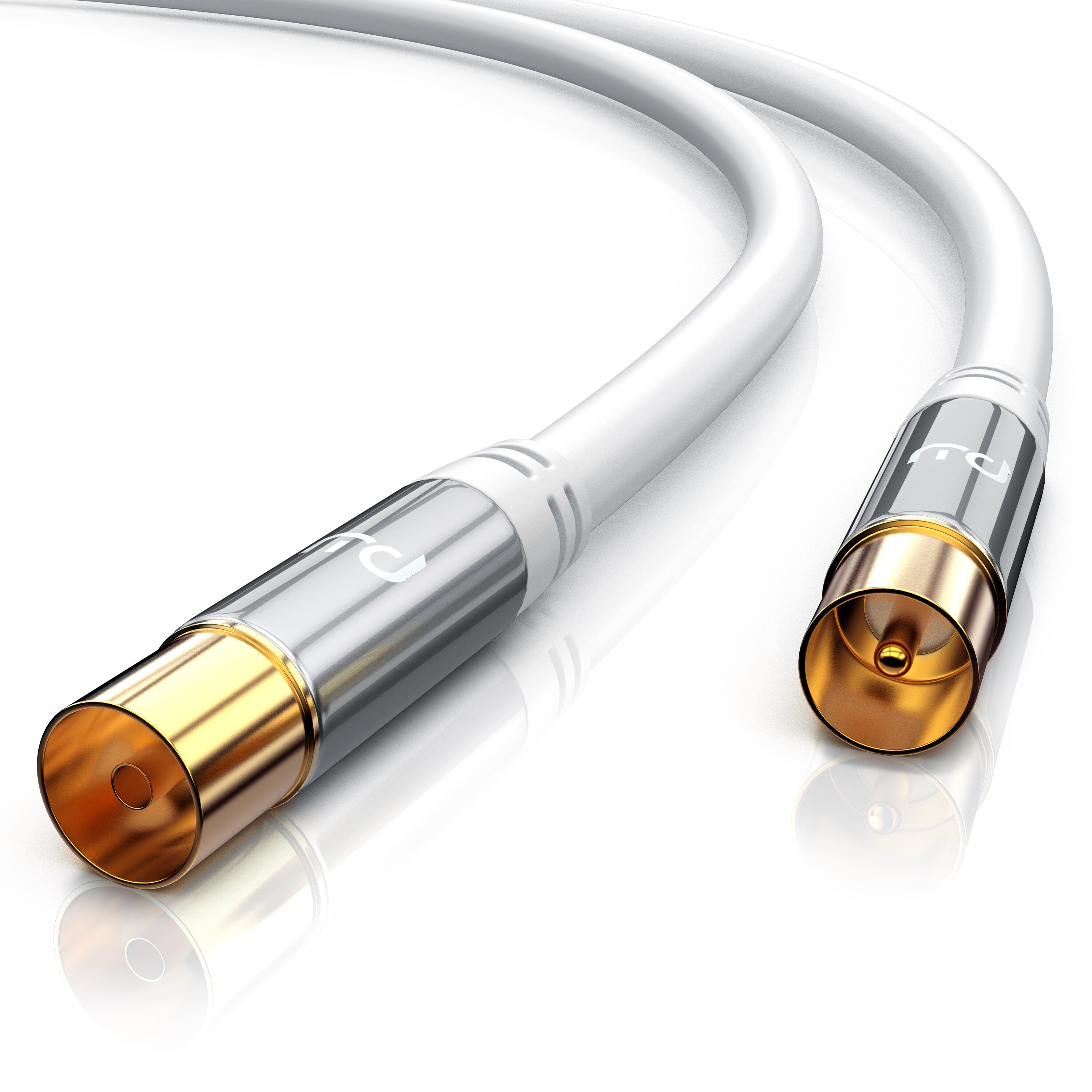 Primewire HDTV Antennenkabel mit 4-fach Schirmung IEC-Stecker zu RF-Buchse / 75 Ohm / 135dB - 12,5 m