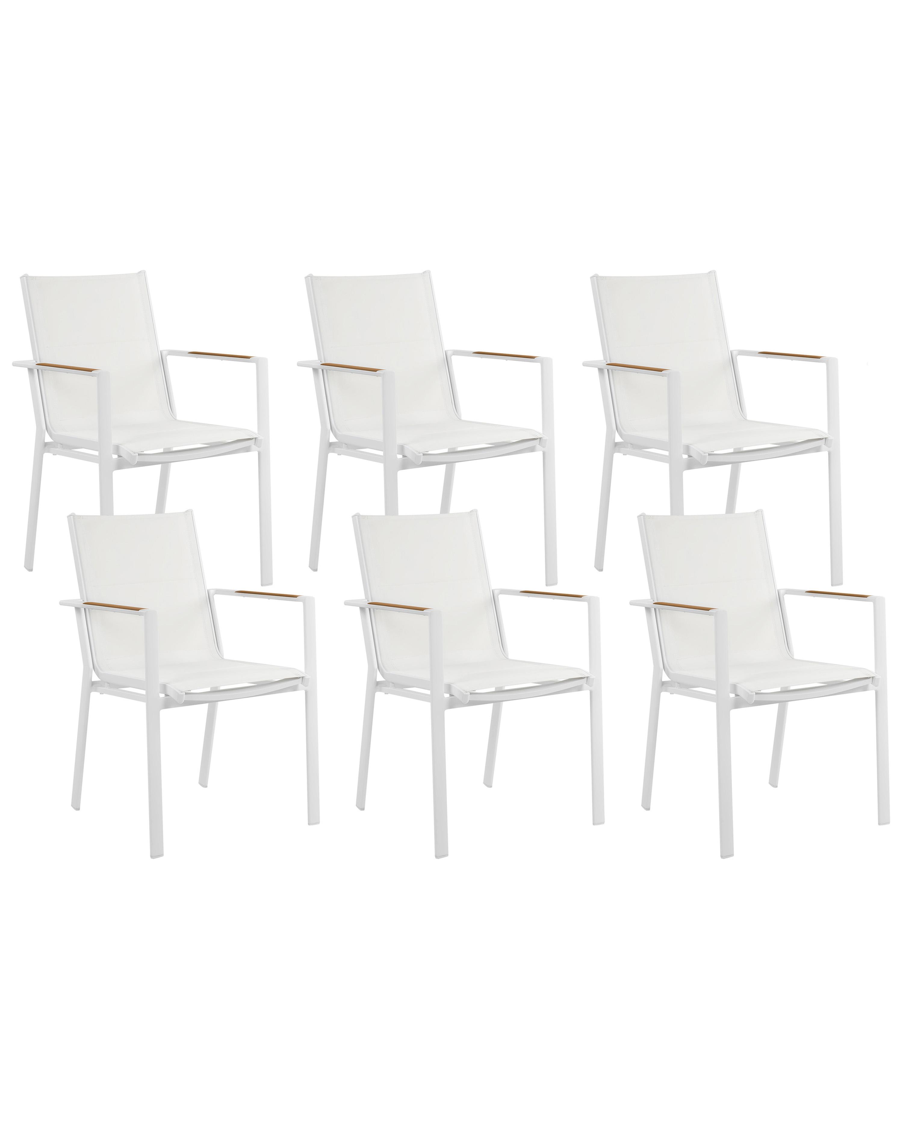 Set van 6 tuinstoelen BUSSETO Metaal Wit