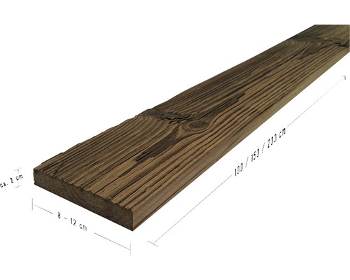 Buildify gerecycled houtbord, zongebleekt sparren-/den-/sparrenhout, 20x80-120 mm, lengte: 1000 mm