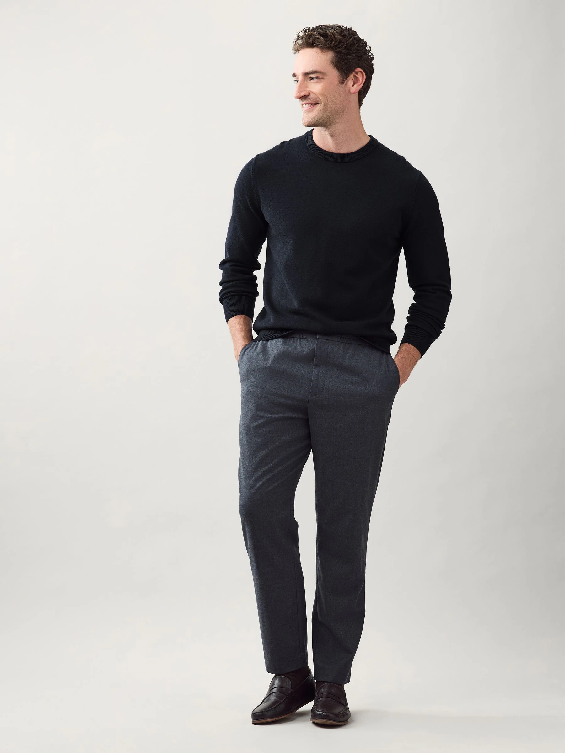 Donkerblauw - Regular Fit Soft Touch Crew Neck Jumper
