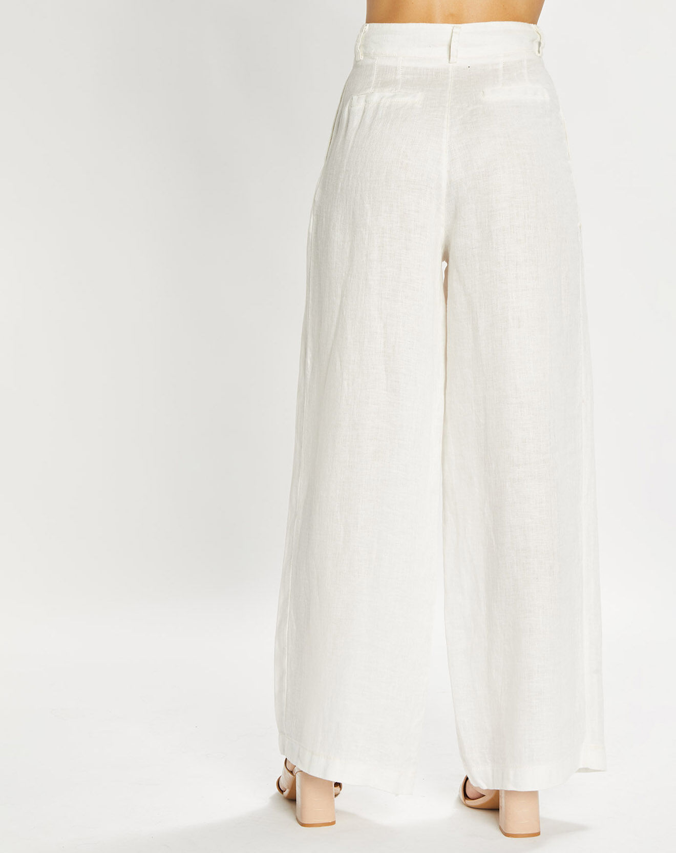 Lauren Vidal Pantalon 100% Lin Cara écru