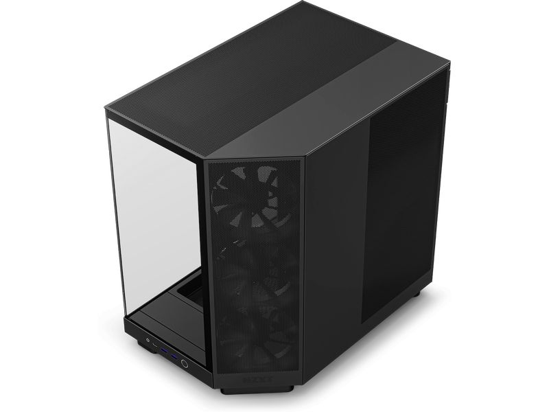NZXT PC-Gehäuse H6 Flow Schwarz Kompaktes Mid-Tower-Gehäuse mit hohem Luftstrom