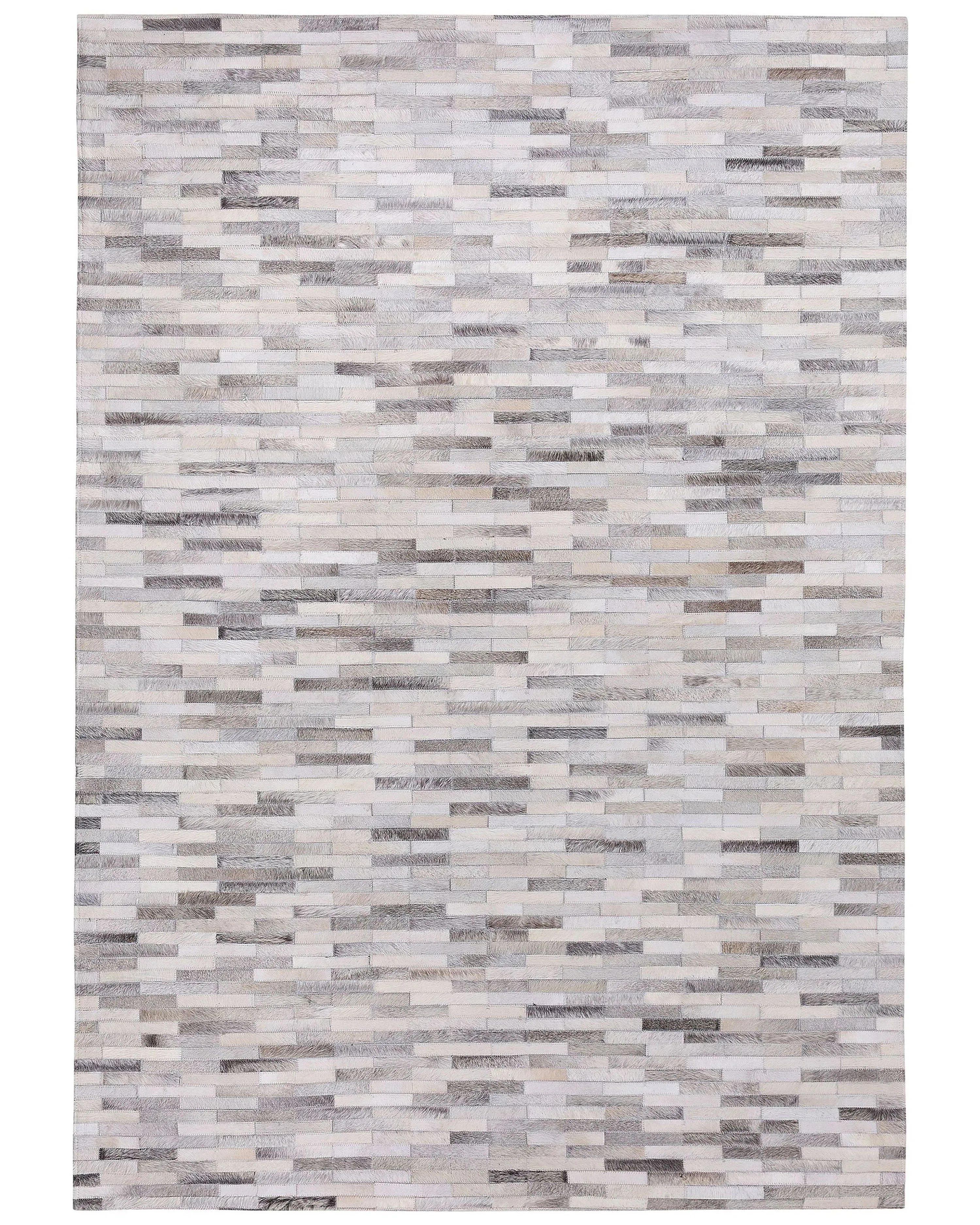 Vloerkleed AHILLI Grijs 160 x 230 cm Leer