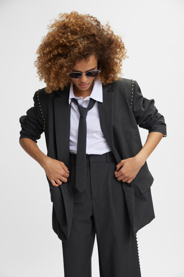 Gestuz PalinaGZ MW pants Dark grey pinstripe