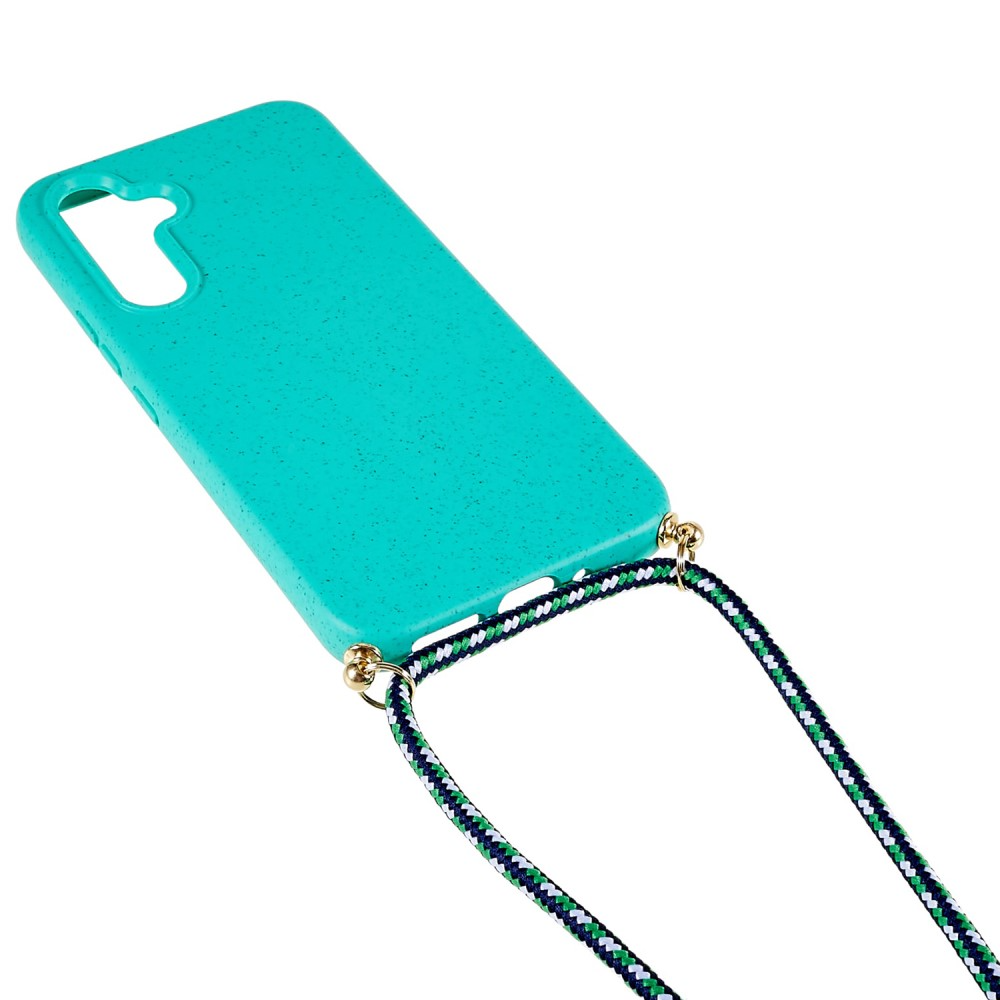 Samsung Galaxy A54 5G Necklace Bio Gummi Case Hülle Eco Friendly Nachhaltig Kompostierbar   Handykette (150cm) - Türkis