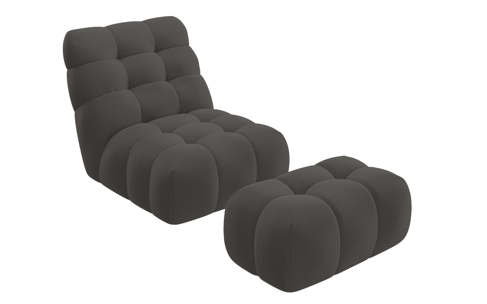 Home affaire XXL-Sessel »AURELIAN Loveseat XXL mit Hocker im Set, Lese-Sessel, Relaxsessel,« mit Wellenunterfederung, Struktur fein, Struktur grob, Velours