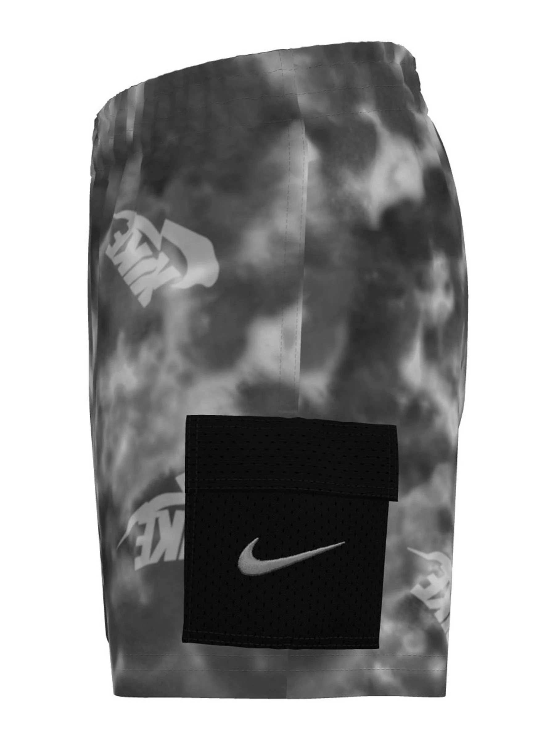Grijs - Nike Volley zwembroek met waterverftekening van 4 inch