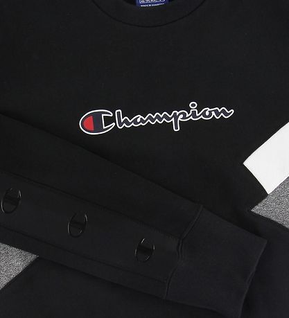 Champion Fashion Sweatshirt - Sort m. Hvid/Gr?