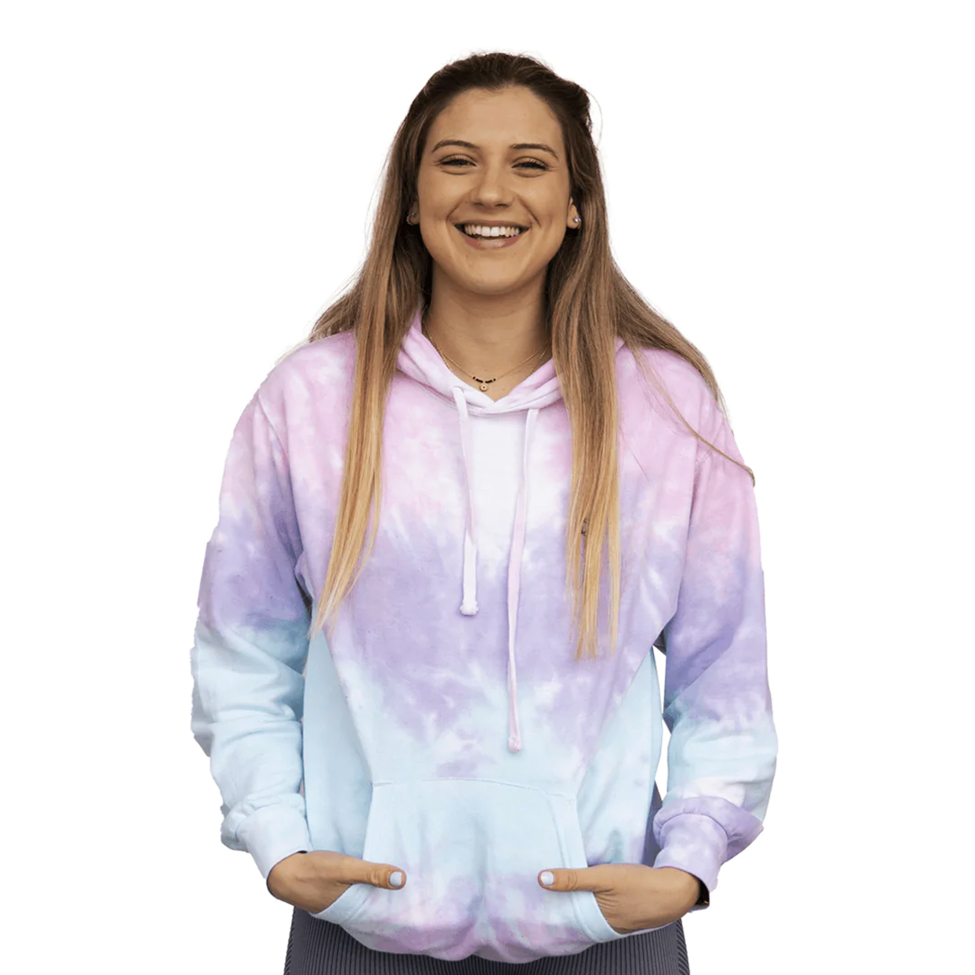Moletom com capuz tie-dye arco-íris, Colortone