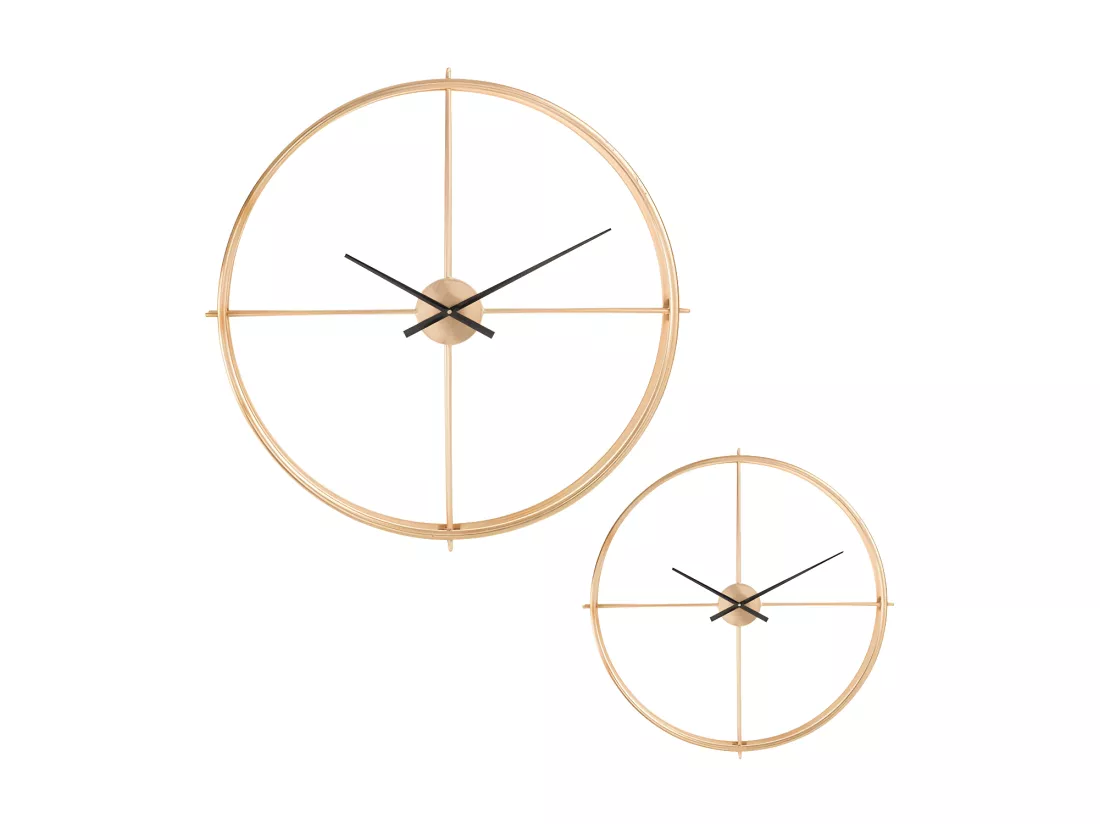 Duo d'horloges rondes taille S Métal or - FANTINE