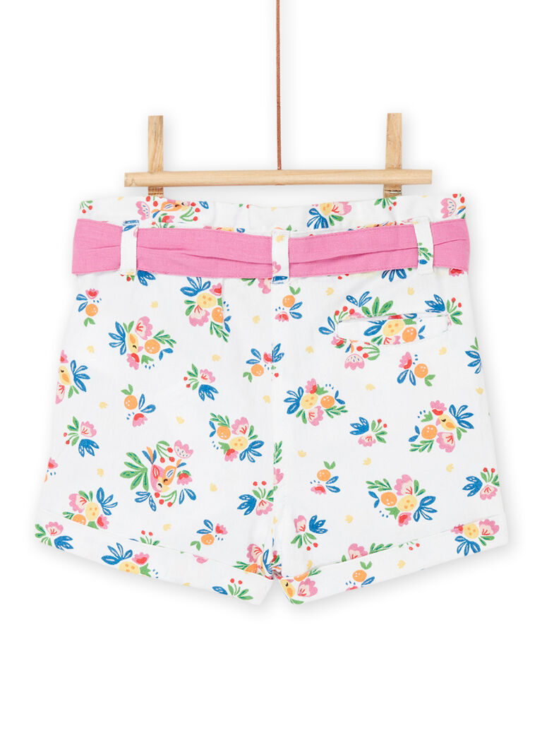 Short blanc à imprimé fleuri