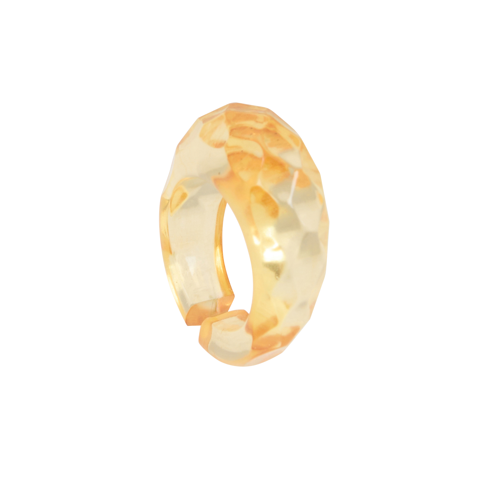 ABBIE - Bague ronde facettée | Jaune