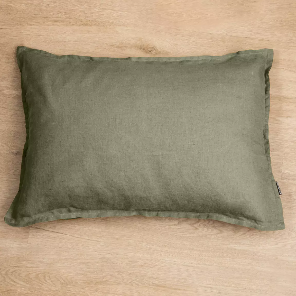 Taie d'oreiller rectangulaire lin lavé (50 x 80 cm) Louise Vert romarin