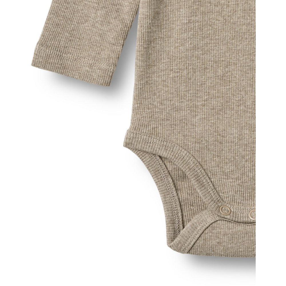 Køb Wheat Gravel Melange Rib Body L/S Spencer
