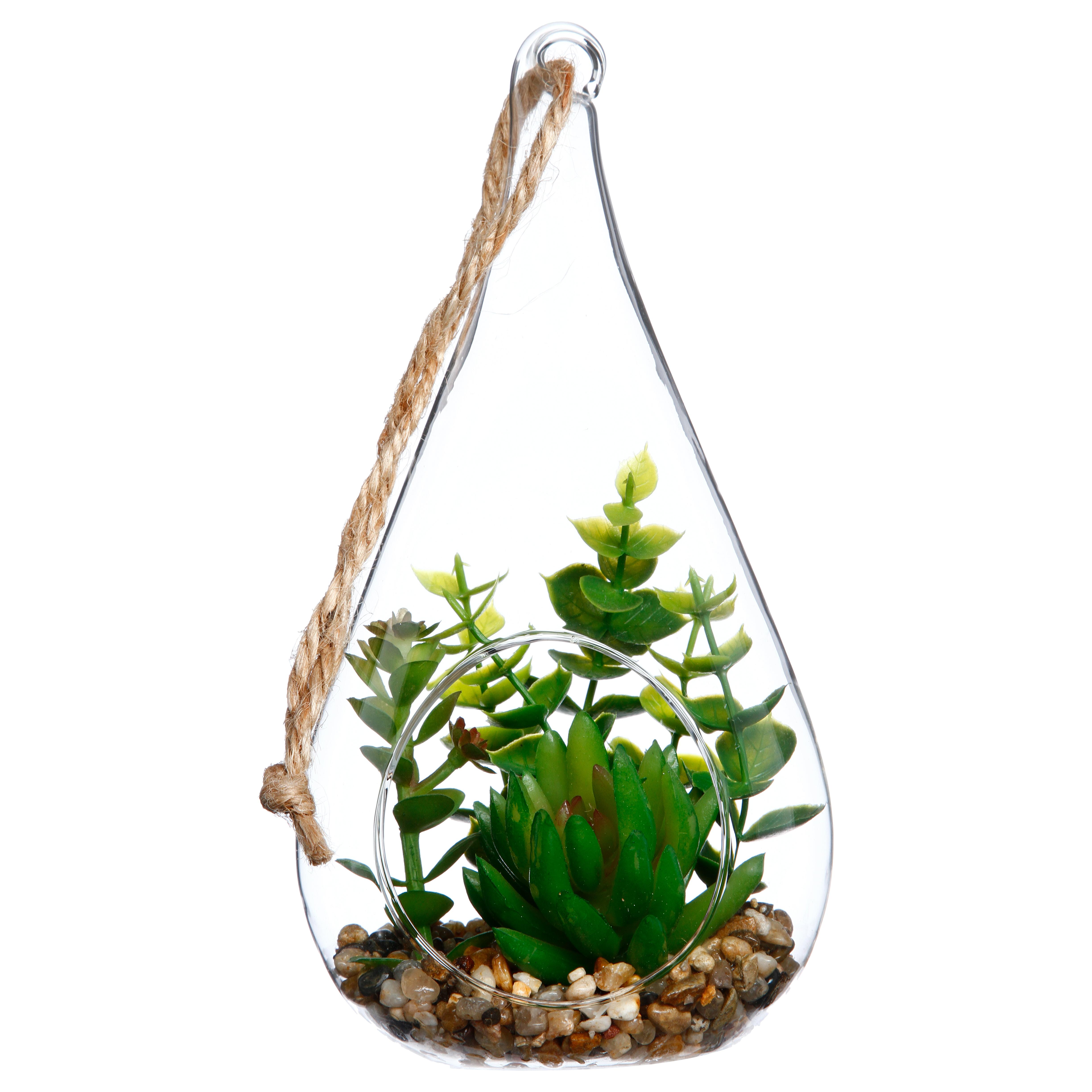 PLANTE POT GOUTTE VERRE H.19.5CM