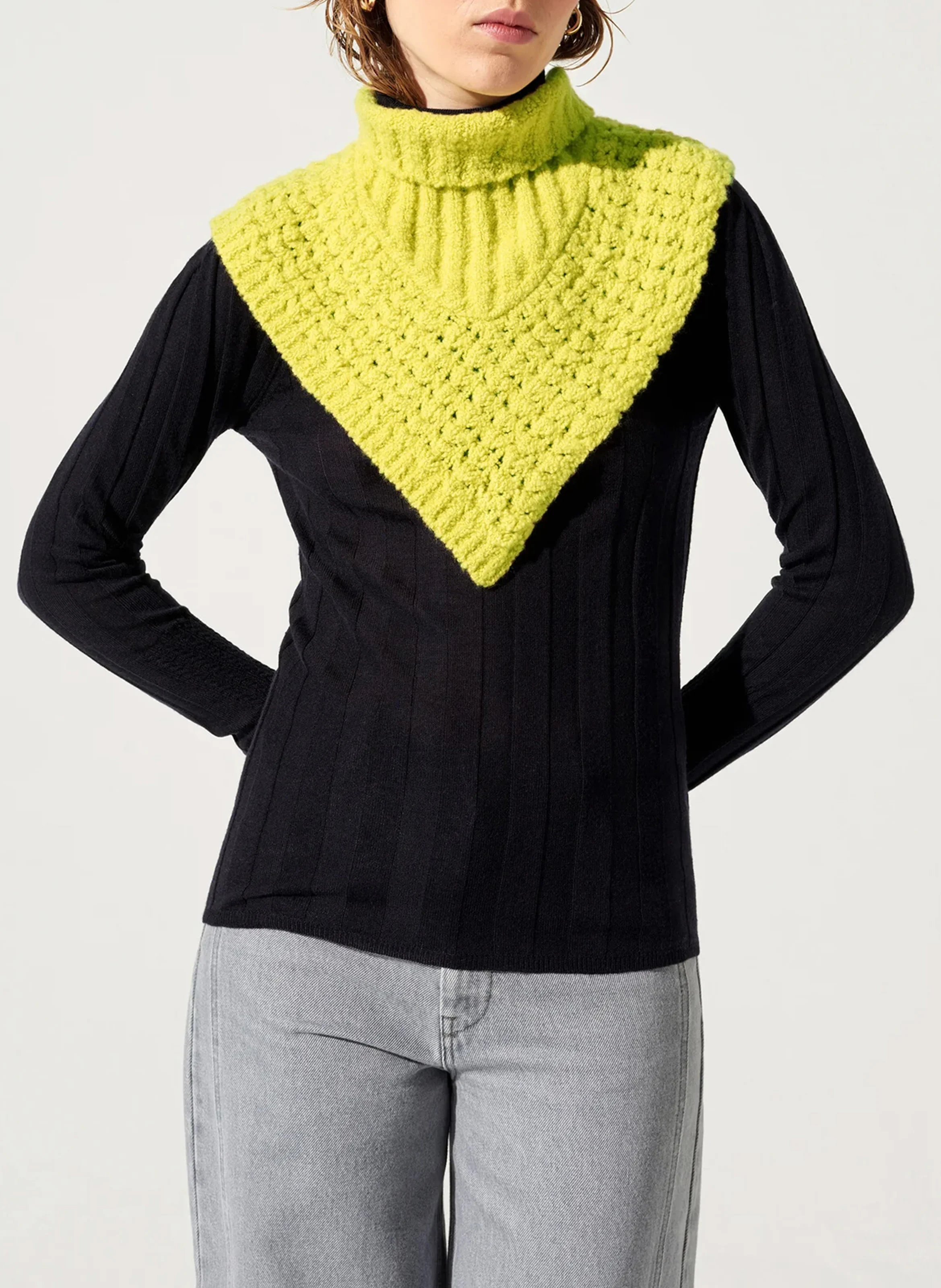 Col en laine mélangée | Jaune