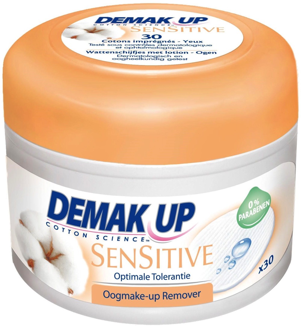 Demak Up Pads met lotion oogmake up reiniger senstive (30 stuks)