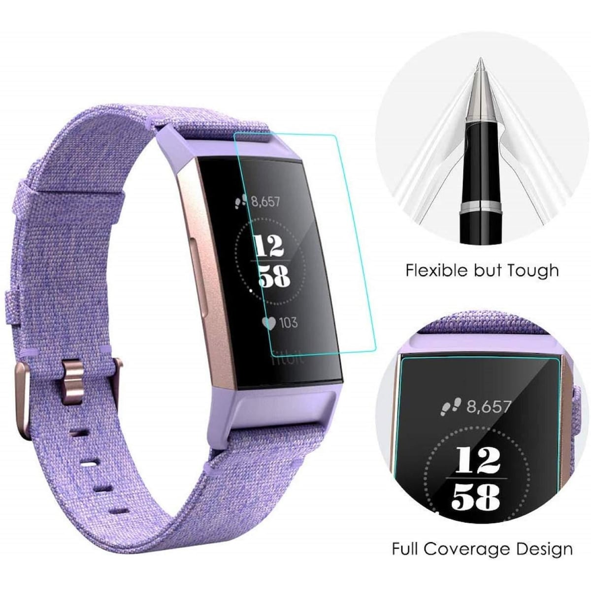 Skjermbeskytter Fitbit Charge 2 TPU 5-pack