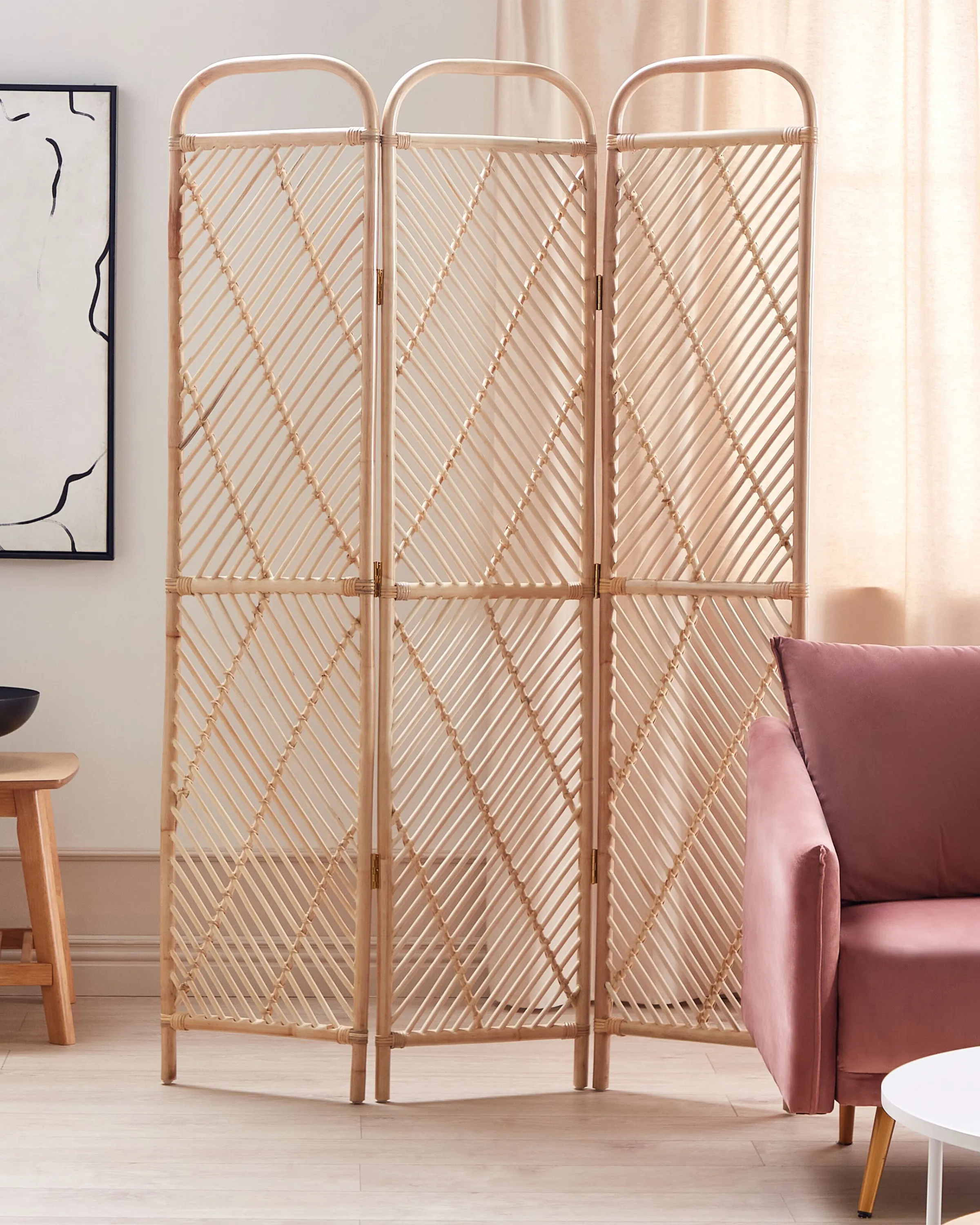 Roomdivider met 3 panelen COSENZA Lichtbruin 106 cm 180 cm