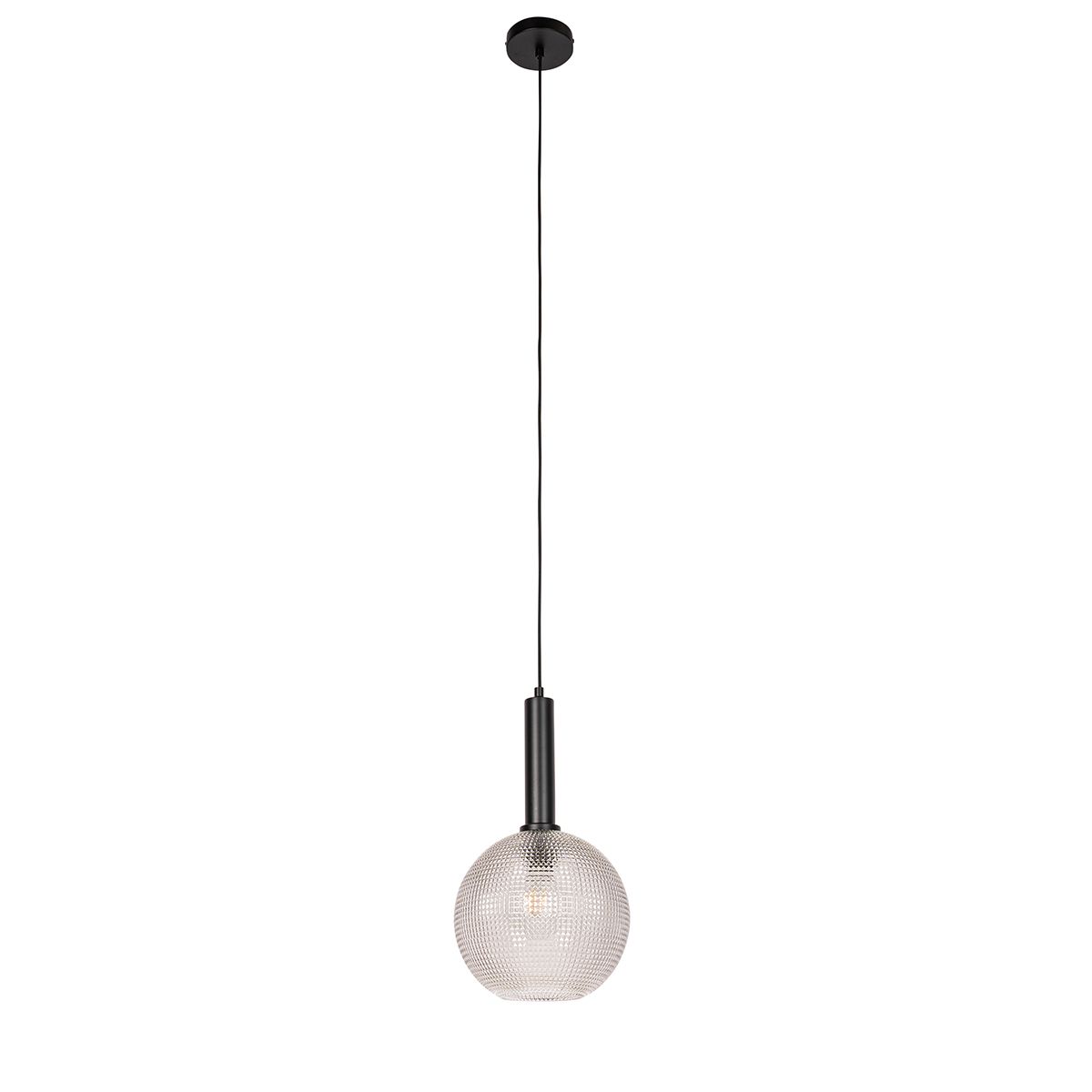 Design hanglamp zwart met smoke glas - Chico