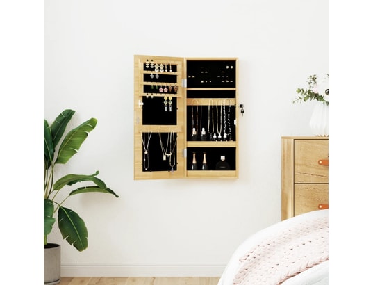 VIDAXL - Armoire à bijoux avec miroir murale 30 x 8,5 x 67 cm