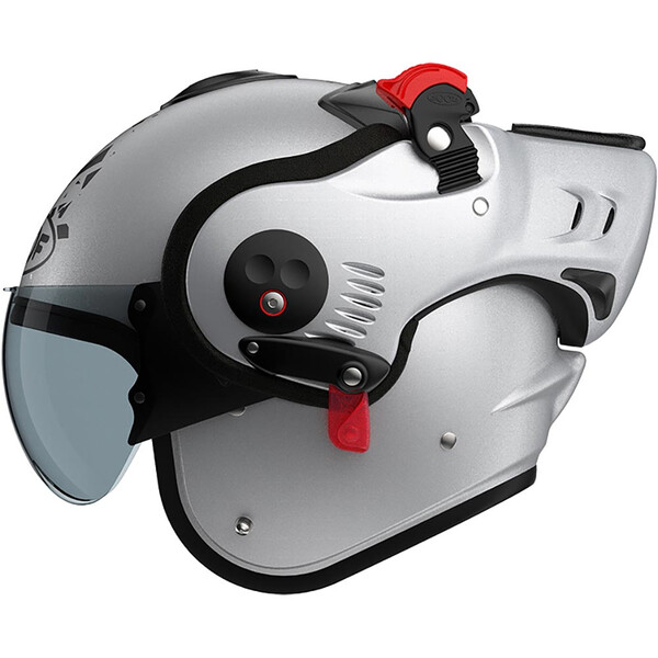 Roof - Casque Boxer Alpha Blackstar Argent / Noir Mat