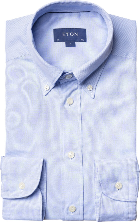 ETON Light Blue Royal Oxford Shirt - Slim Fit Blå