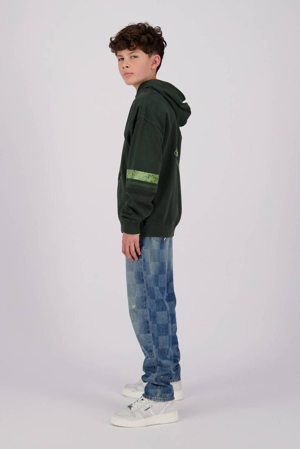 Vingino hoodie Nacido met printopdruk donkergroen