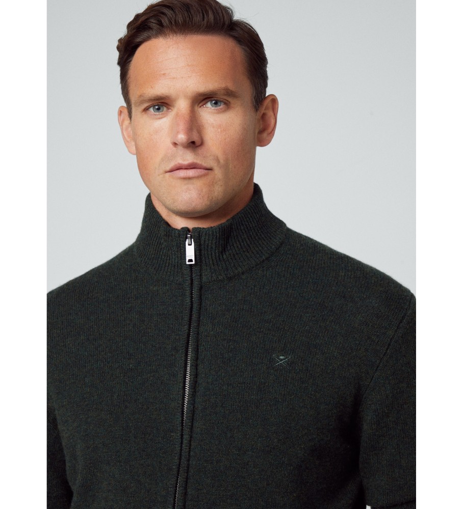 Suéter Hackett Navy Lambswool Fzip