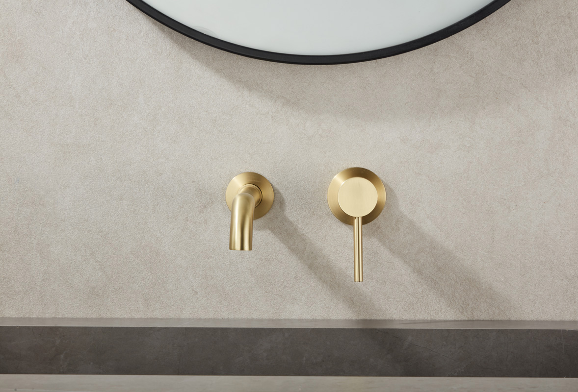 Saniclear Brass inbouw wastafelkraan geborsteld messing / mat goud