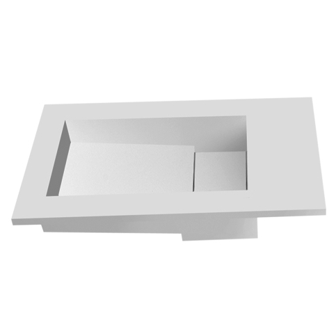SSI Design Tolmezzo Solid Surface opbouw fontein 40x22x1.2cm mat wit