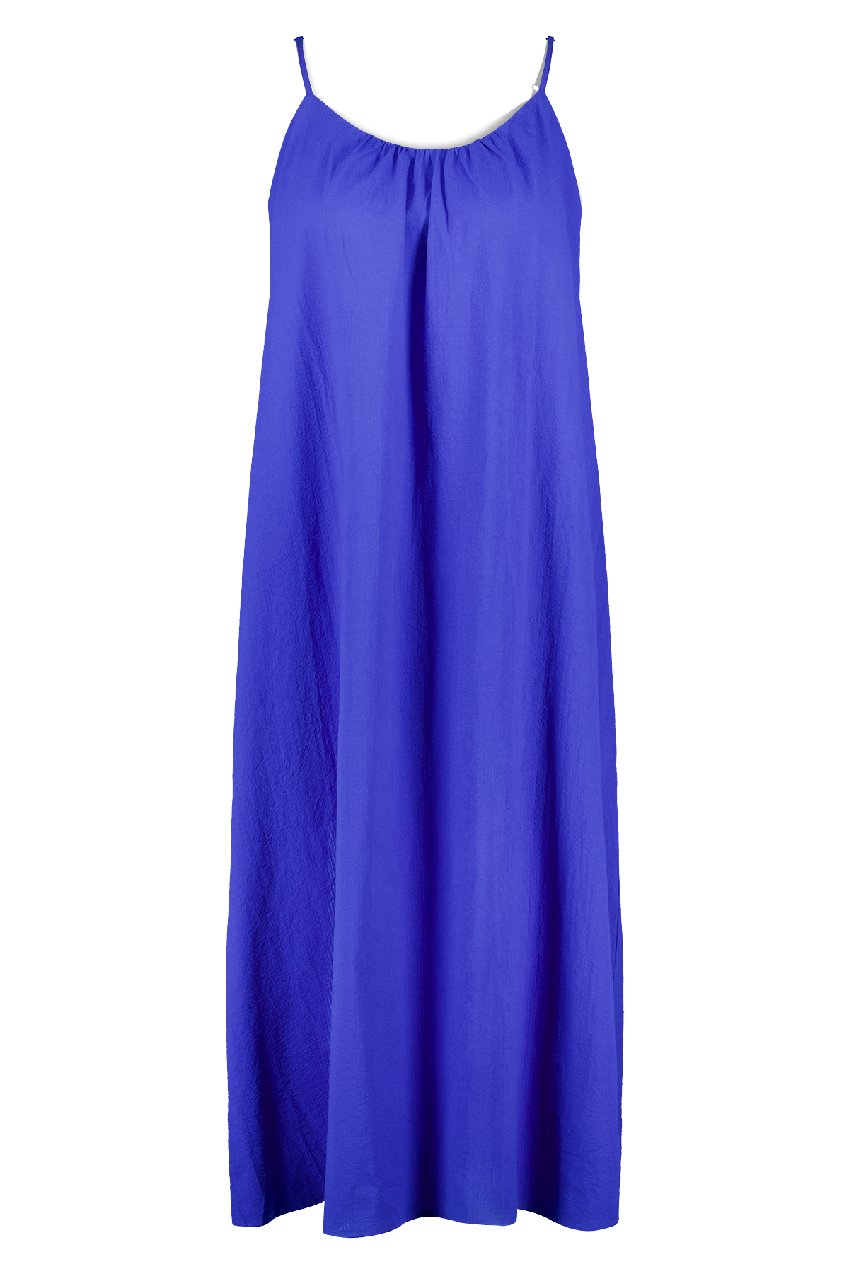 Maxi jurk met spaghettibandjes Kobalt blauw