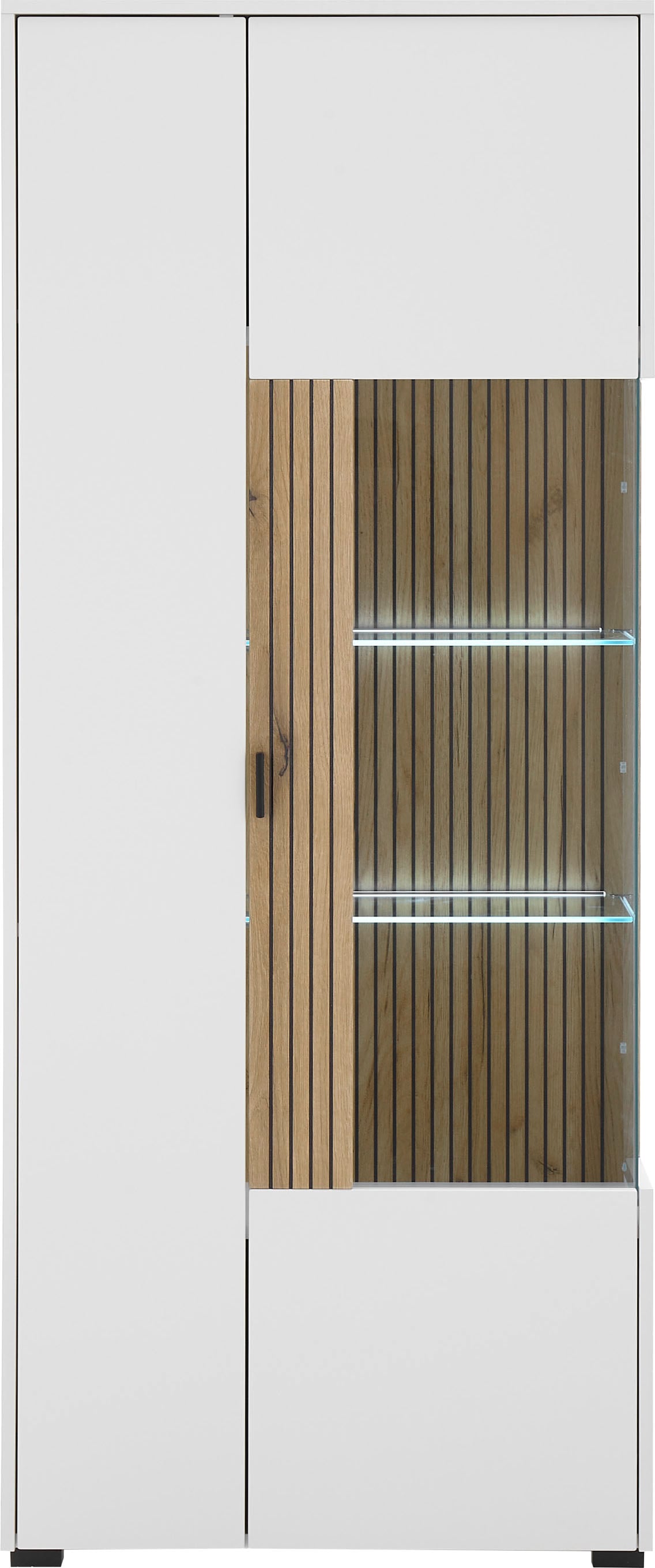 INOSIGN Vitrine »Hudson, Stauraumvitrine« in moderner Trendfarbe, Griffe aus Metall (Schwarz), Höhe 180 cm