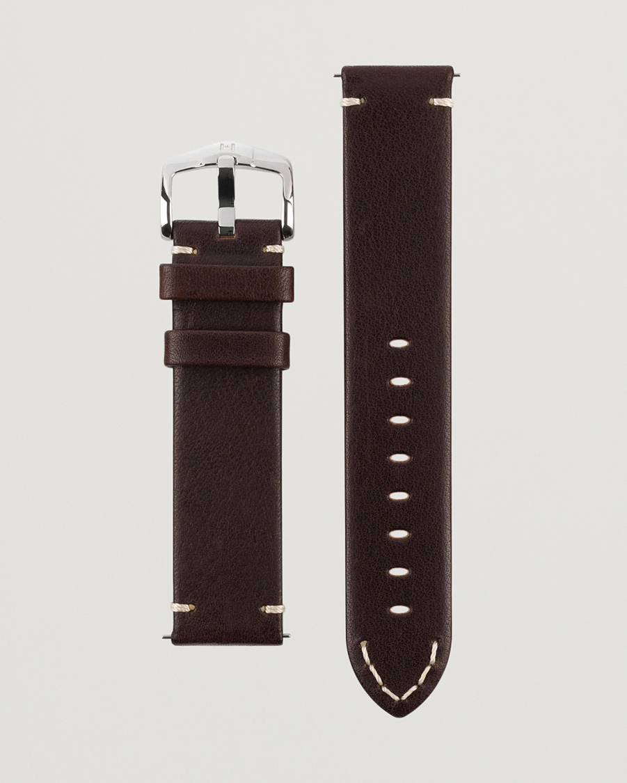 HIRSCH Ranger Retro Leather Watch Strap Brown