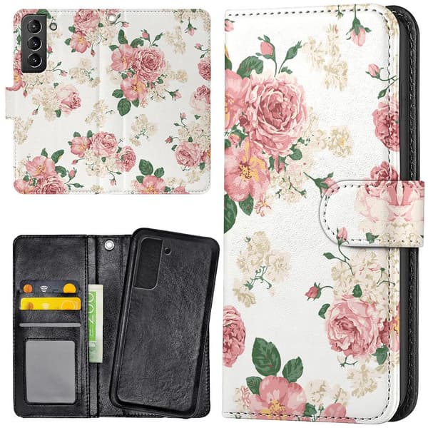 Samsung Galaxy S22 - Lommebok Deksel Retro Blomster