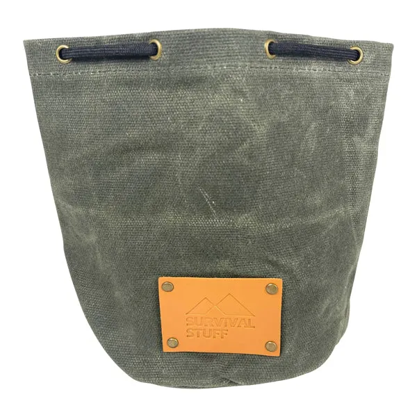Survival Stuff -  Survival Stuff Waxed Canvas Tasche grau oliv