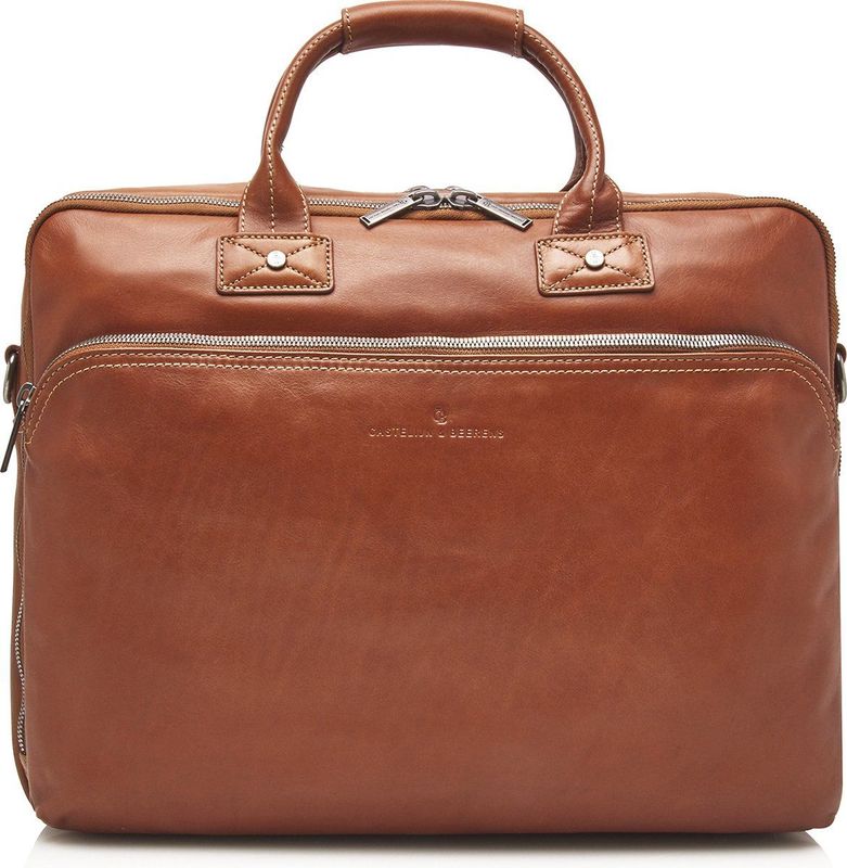 Castelijn & Beerens - Firenze - Laptoptas - Lichtbruin - Leer - 17 inch