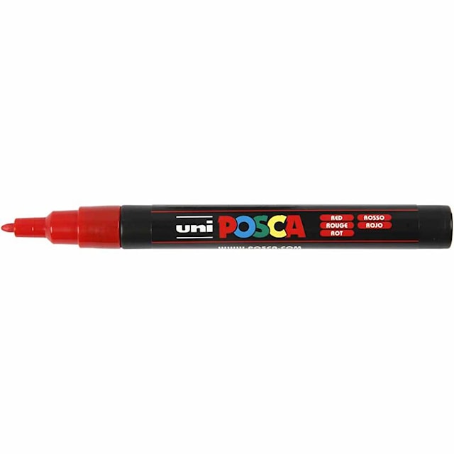 Posca Tusj, nr. PC-3M, strek 0,9-1,3 mm, fine, ass. farger, 12 stk./ 1 pk.