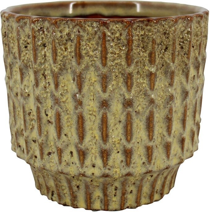 Bela Arte bloempot Echo geel D 10,8 H 9 cm