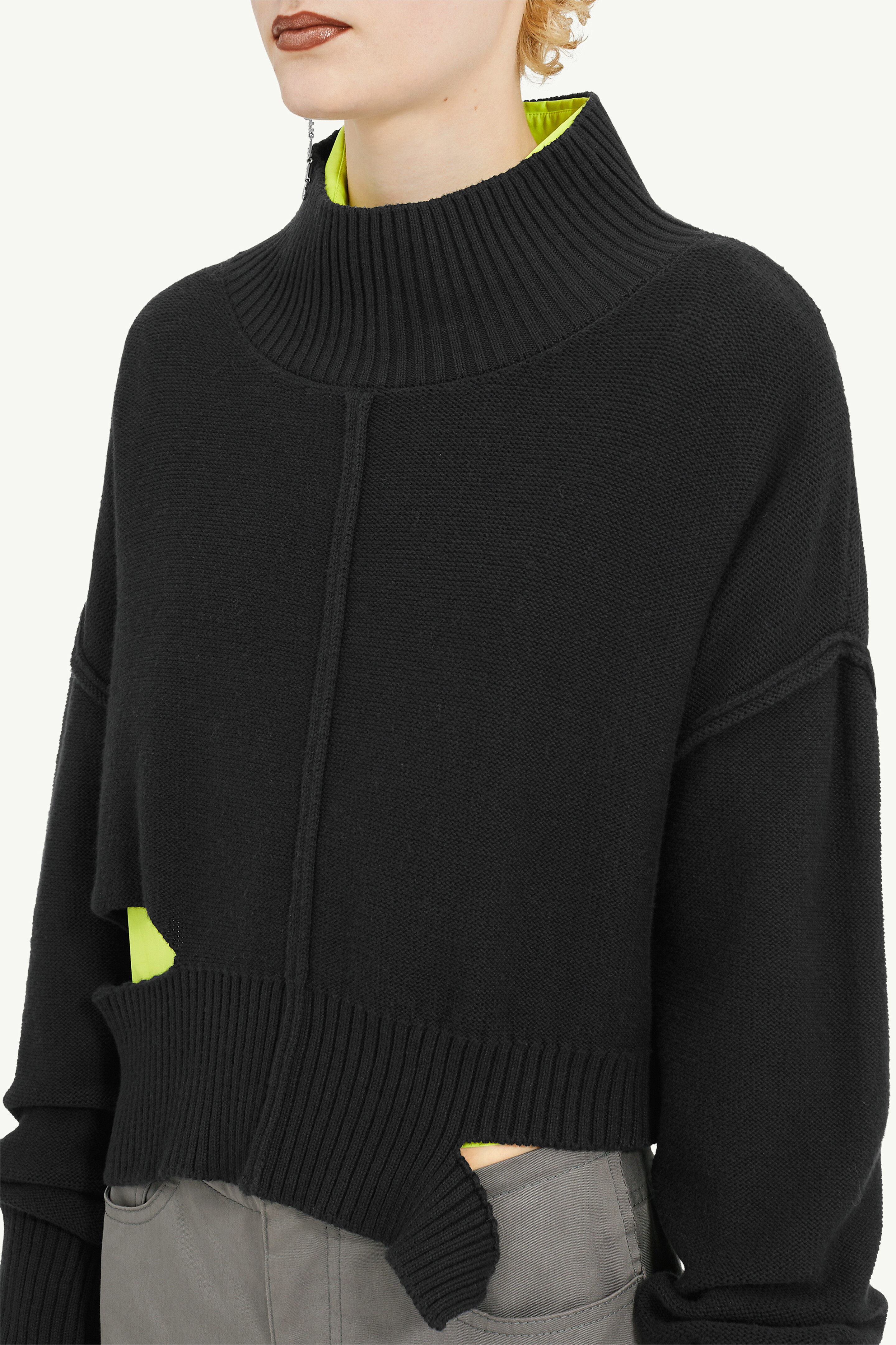 Pull boxy effet usé Jauge noir